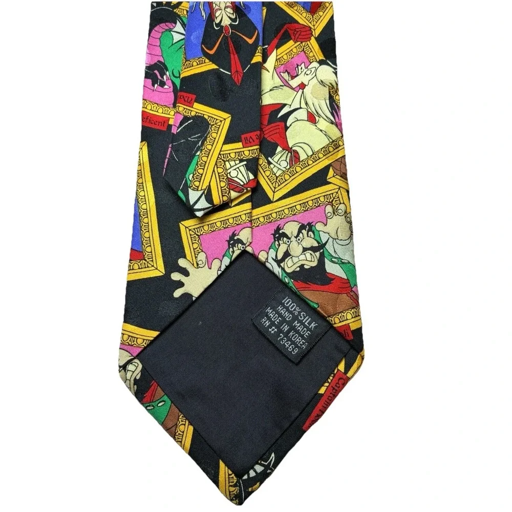 Disney Villains Silk Tie Vintage 100% Silk Made In Korea The Disney Store Rare